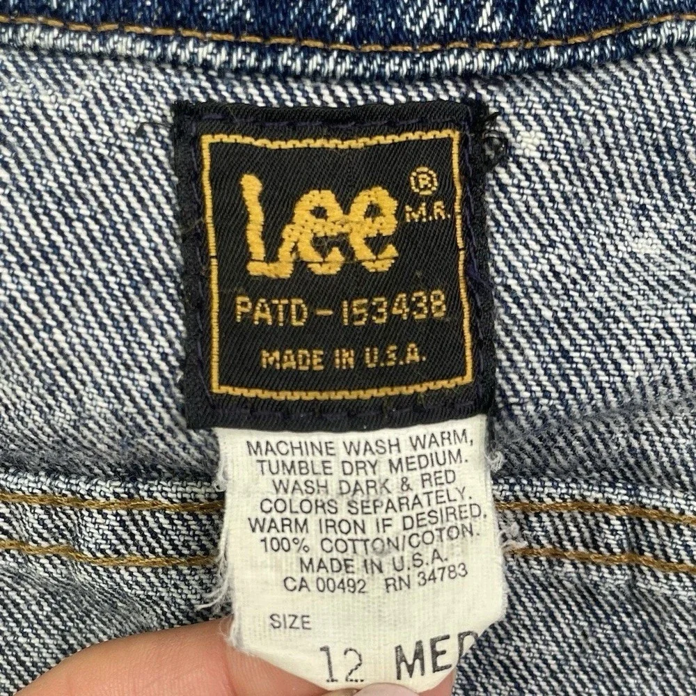 Lee Denim Jacket Kids Size 12 Blue Acid Wash Vintage‎ USA Made Riders Trucker